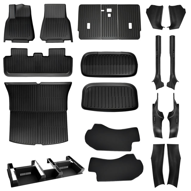 Tesla Model Y Silver Floor Mats & Accessories Kit